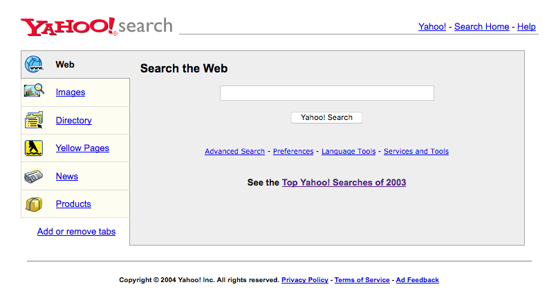 Yahoo! Search (2004)